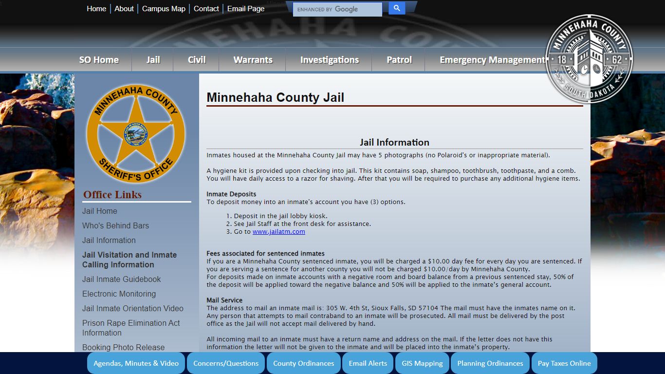 Minnehaha County, South Dakota Official Website - Jail